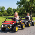 24V Ride on Toy for Kids 2 Seater Ride on Truck Car with Horn Music Story-Red - Red - Powered Ride On Toys