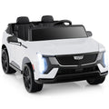 24V Ride on Truck 2-Seater Licensed Cadillac with Remote Control-White - White - Powered Ride On Toys