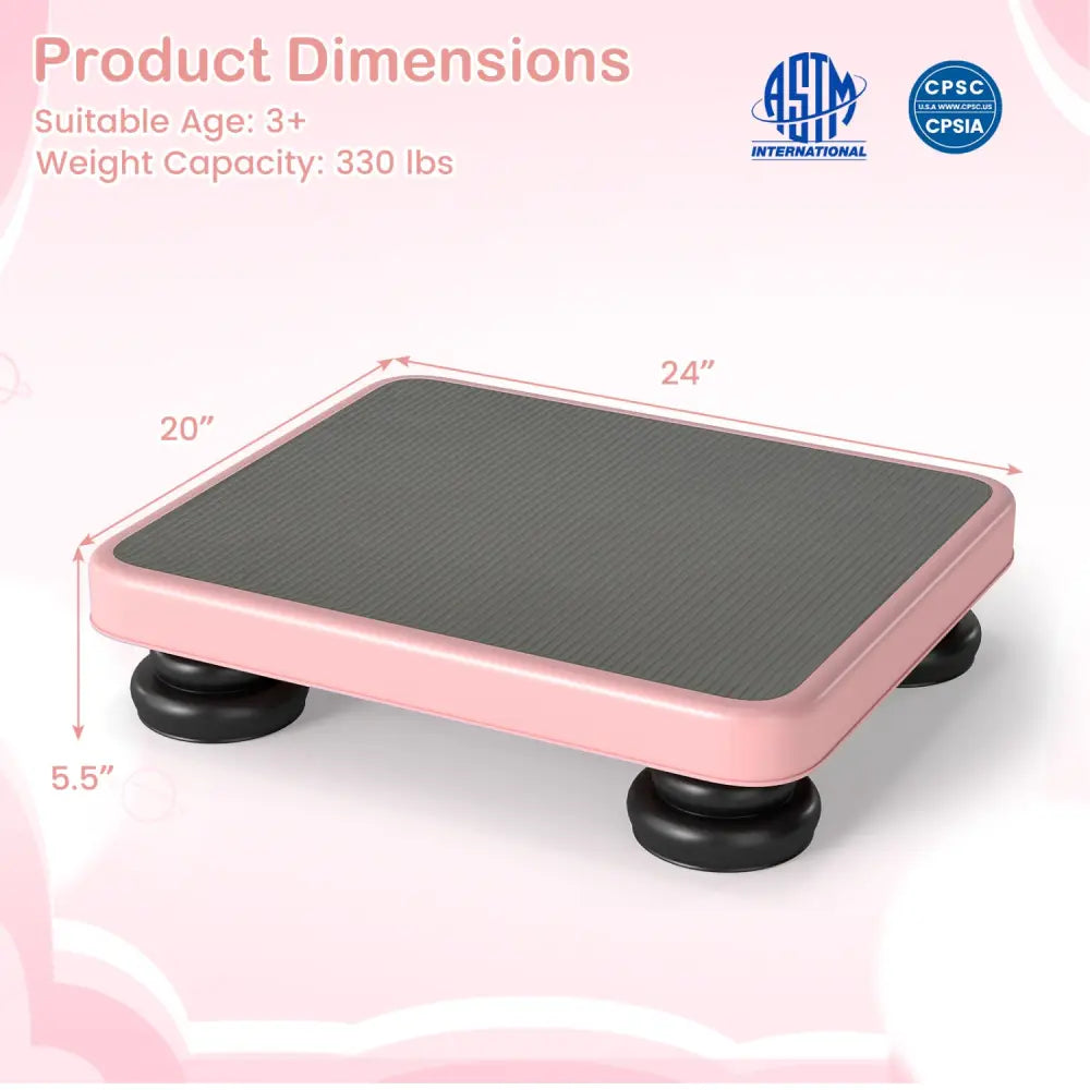 24x20’’ Kids Rebounder Bouncing Board with Elastic Rope for Ages 3+-Pink - Pink - Trampolines