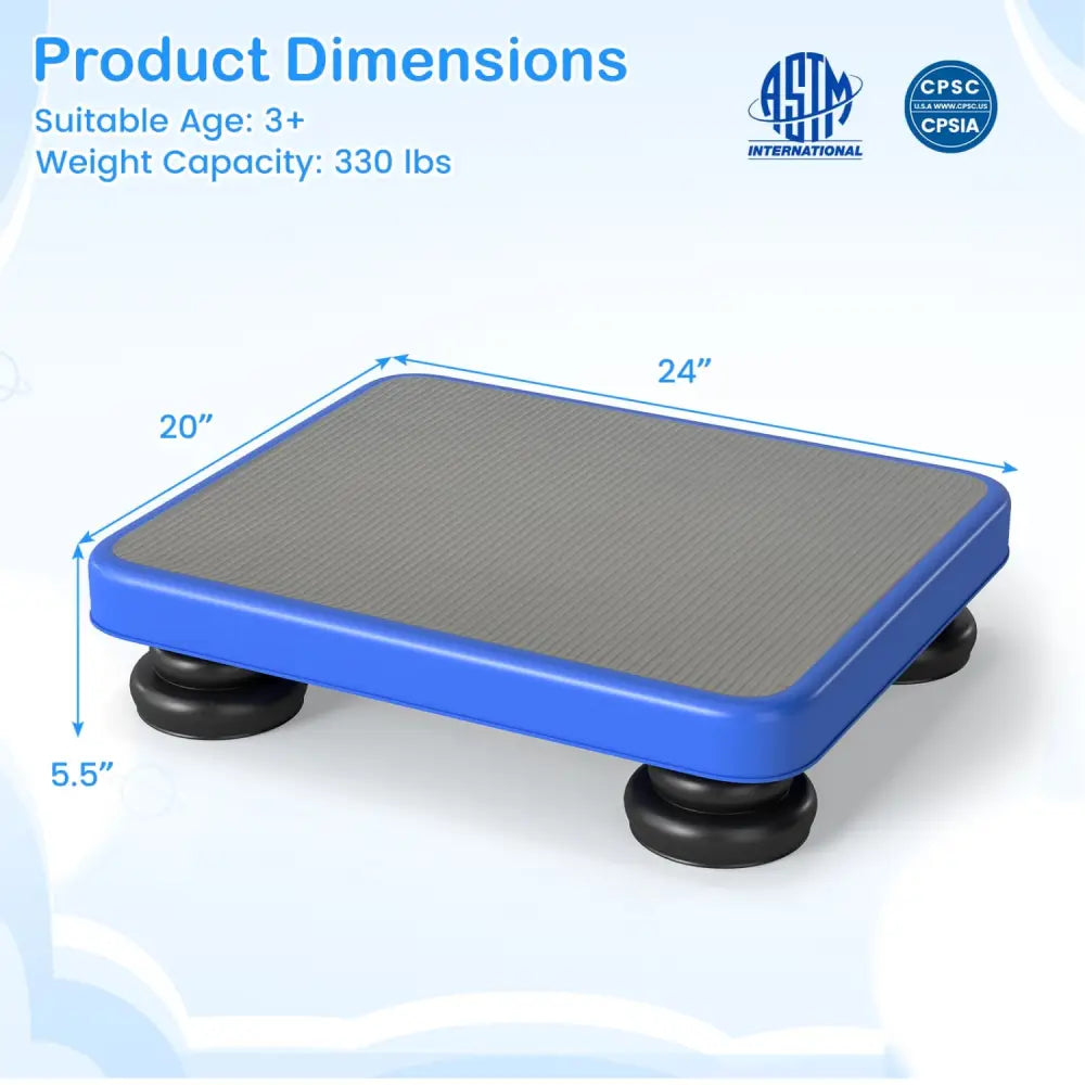 24x20’’ Kids Rebounder Bouncing Board with Elastic Rope for Ages 3+-Blue - Blue - Trampolines