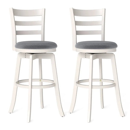 25"/30.5" Swivel Barstools Set of 2  360° Rotating Bar/Counter Height Chairs with Upholstered Seat-30.5 Inch Costway