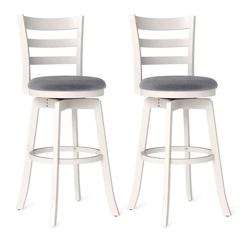 25"/30.5" Swivel Barstools Set of 2  360° Rotating Bar/Counter Height Chairs with Upholstered Seat-30.5 Inch Costway