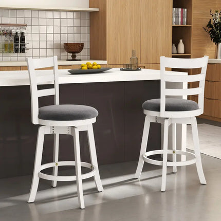 25"/30.5" Swivel Barstools Set of 2  360° Rotating Bar/Counter Height Chairs with Upholstered Seat-25 Inch Costway