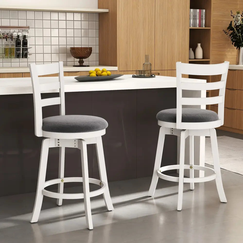 25"/30.5" Swivel Barstools Set of 2  360° Rotating Bar/Counter Height Chairs with Upholstered Seat-25 Inch Costway