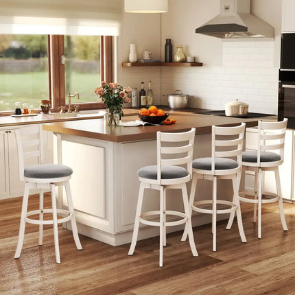 25"/30.5" Swivel Barstools Set of 2  360° Rotating Bar/Counter Height Chairs with Upholstered Seat-30.5 Inch Costway