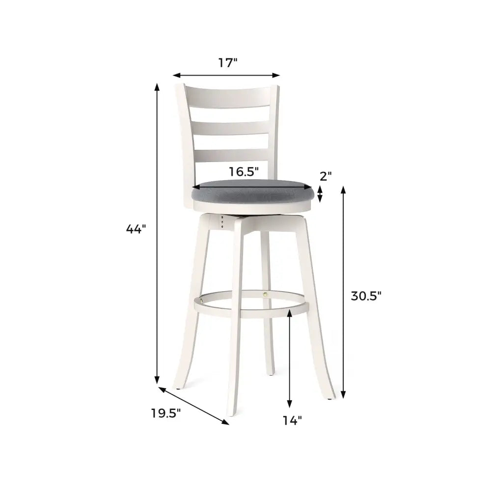 25"/30.5" Swivel Barstools Set of 2  360° Rotating Bar/Counter Height Chairs with Upholstered Seat-30.5 Inch Costway