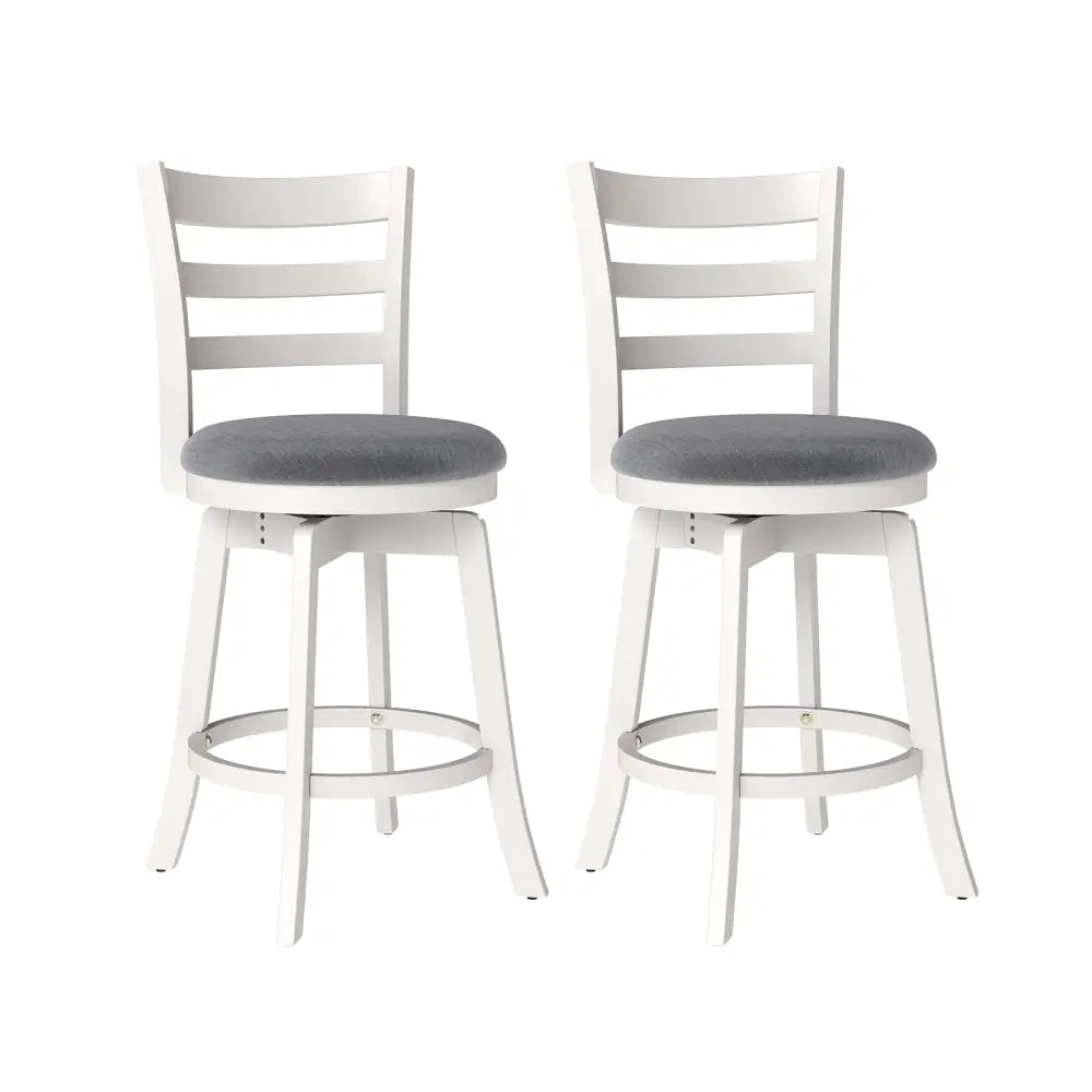 25’’/30.5’’ Swivel Barstools Set of 2 360° Rotating Bar/Counter Height Chairs with Upholstered Seat-25 Inch - Bar Stools