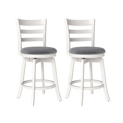 25"/30.5" Swivel Barstools Set of 2  360° Rotating Bar/Counter Height Chairs with Upholstered Seat-25 Inch Costway