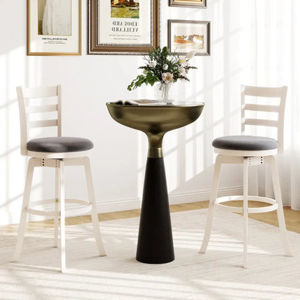 25"/30.5" Swivel Barstools Set of 2  360° Rotating Bar/Counter Height Chairs with Upholstered Seat-30.5 Inch Costway