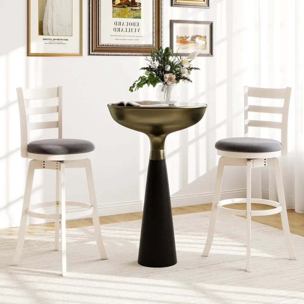25"/30.5" Swivel Barstools Set of 2  360° Rotating Bar/Counter Height Chairs with Upholstered Seat-30.5 Inch Costway