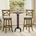 25/30 Inch Swivel Bar Stools Set of 2 with Backrests and Wood Frame-30 inches Costway