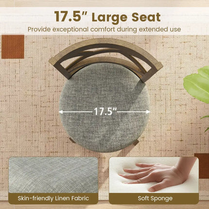 25/30 Inch Swivel Bar Stools Set of 2 with Backrests and Wood Frame-25 inches Costway