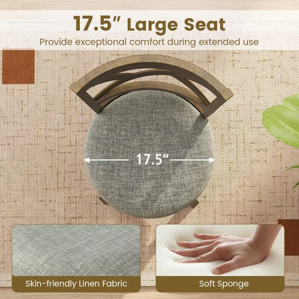 25/30 Inch Swivel Bar Stools Set of 2 with Backrests and Wood Frame-30 inches Costway
