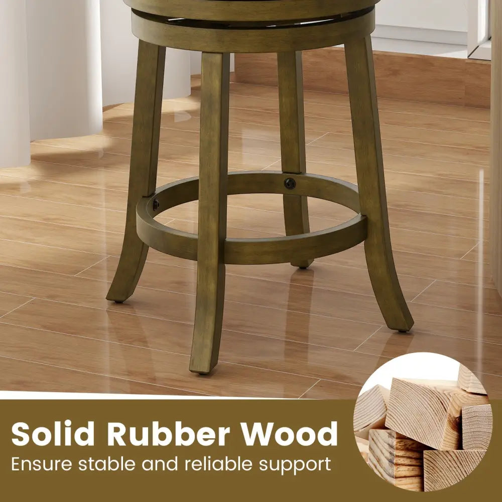 25/30 Inch Swivel Bar Stools Set of 2 with Backrests and Wood Frame-25 inches Costway