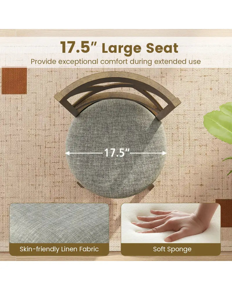 25/30 Inch Swivel Bar Stools Set of 2 with Backrests and Wood Frame-25 inches - Gray - Bar Stools