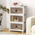 25.5/60 Gal 3-Tier Stackable Storage Boxes Bins with Magnetic Doors and Lockable Casters-S Costway