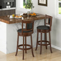 25.5 Inch/30.5 Inch Upholstered Bar Stools Set of 2 with Curved Backrest and Footrest-30.5 Inches Costway