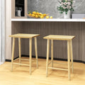 25.5 Inch Bar Stools Set of 2 with Footrest-Natural Costway