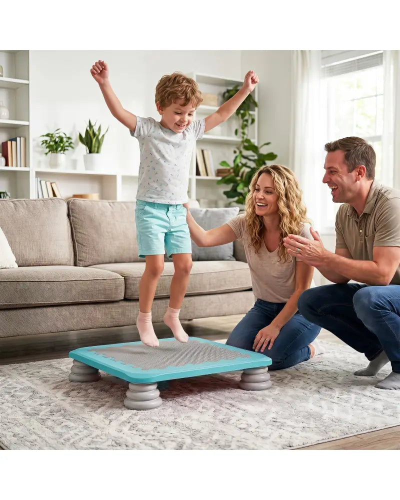 25.5 Inch Kids Mini Trampoline with 4 Removable and Non-Slip Foot Pads-Blue - Blue - Trampolines