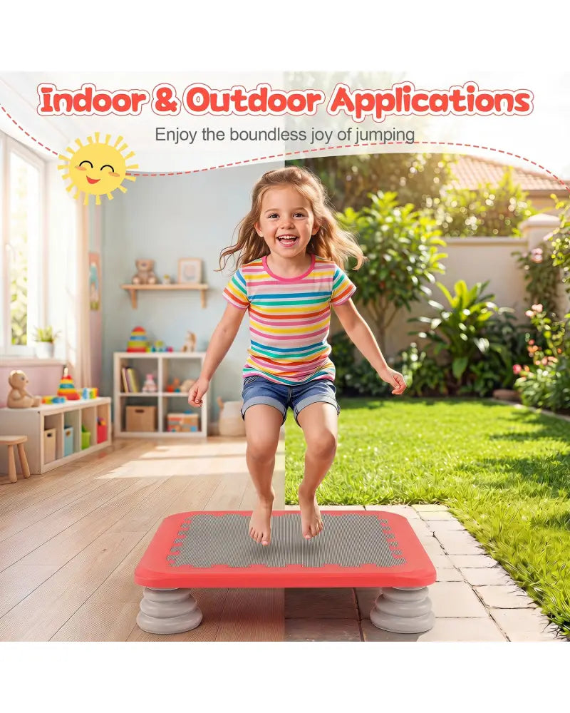 25.5 Inch Kids Mini Trampoline with 4 Removable and Non-Slip Foot Pads-Red - Red - Trampolines