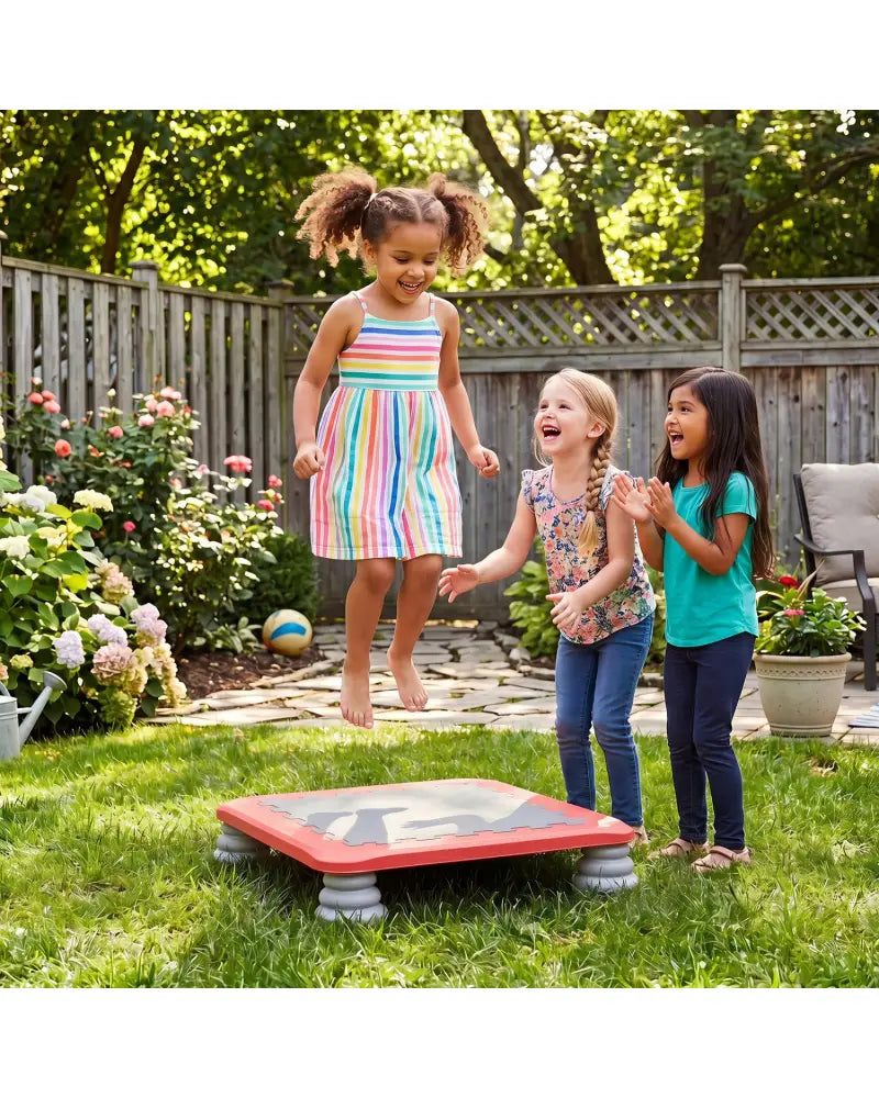 25.5 Inch Kids Mini Trampoline with 4 Removable and Non-Slip Foot Pads-Red - Red - Trampolines
