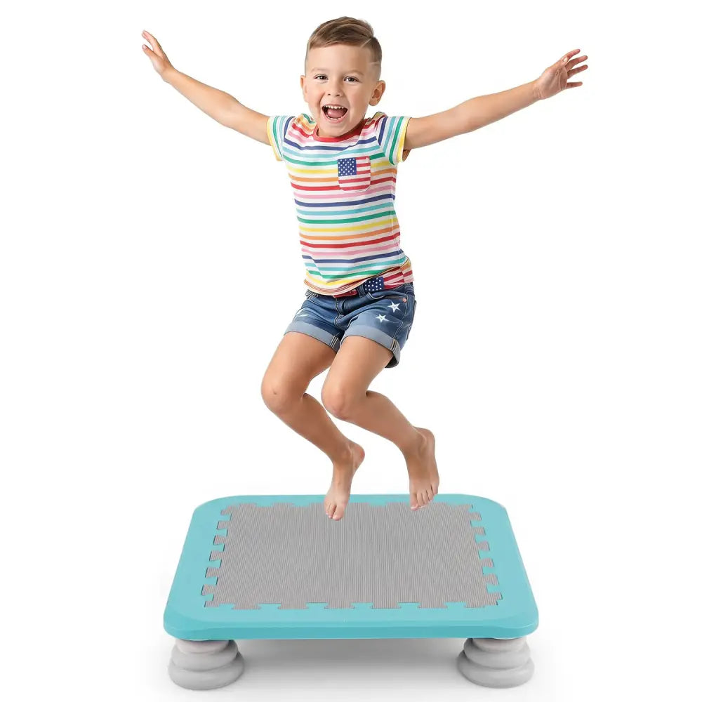 25.5 Inch Kids Mini Trampoline with 4 Removable and Non-Slip Foot Pads-Blue - Blue - Trampolines
