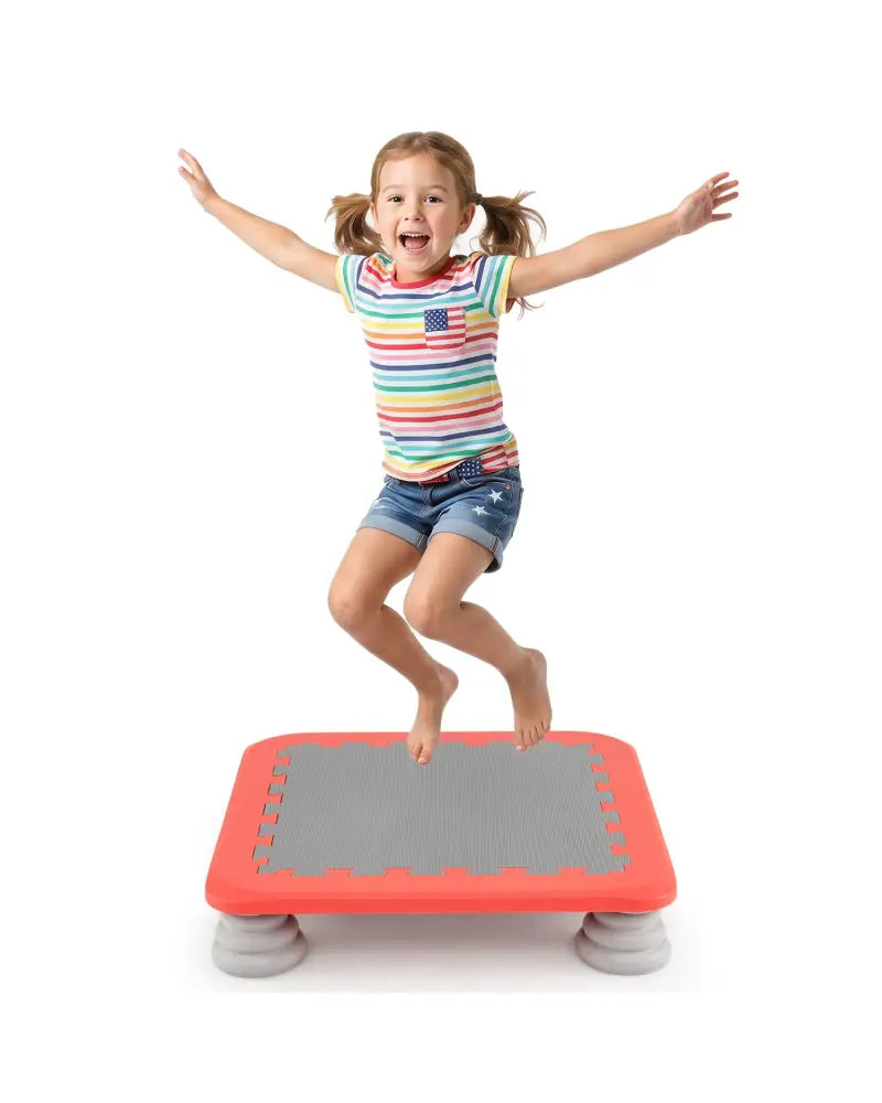 25.5 Inch Kids Mini Trampoline with 4 Removable and Non-Slip Foot Pads-Red - Red - Trampolines