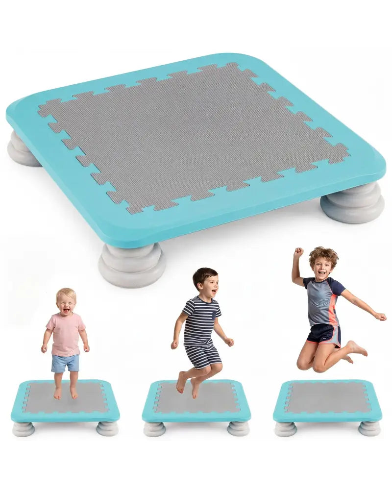 25.5 Inch Kids Mini Trampoline with 4 Removable and Non-Slip Foot Pads-Blue - Blue - Trampolines