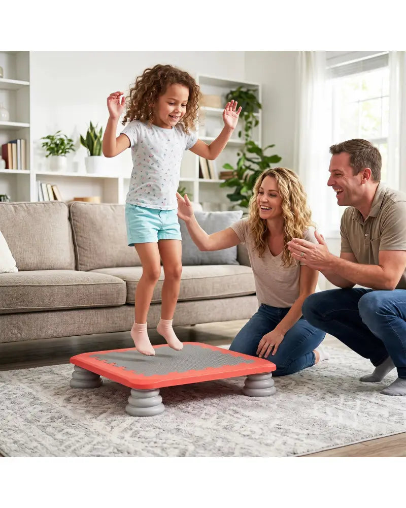 25.5 Inch Kids Mini Trampoline with 4 Removable and Non-Slip Foot Pads-Red - Red - Trampolines