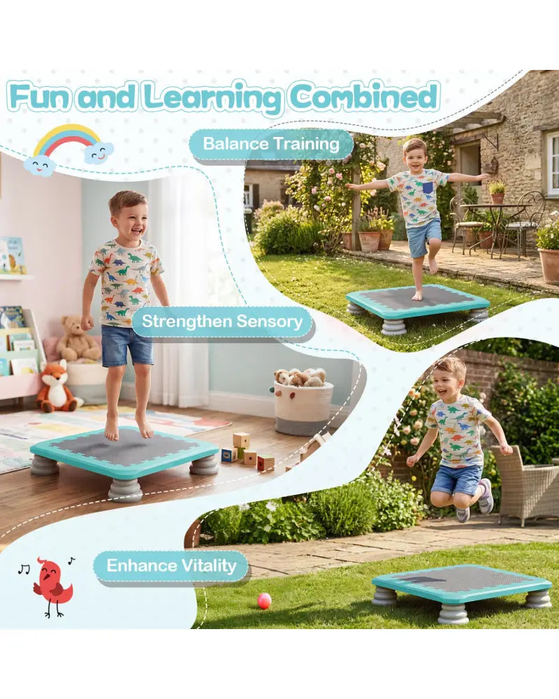 25.5 Inch Kids Mini Trampoline with 4 Removable and Non-Slip Foot Pads-Blue - Blue - Trampolines