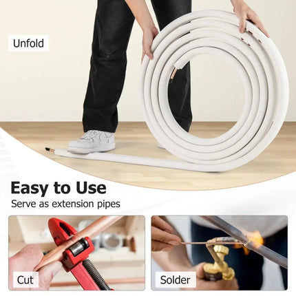 Costway mini-split extension pipes with cutting and soldering for easy installation