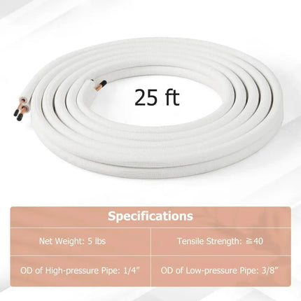 Costway 25 ft mini-split air conditioner insulated copper tubing for installation