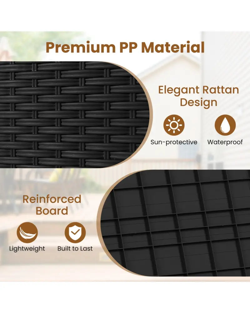 25 Gallon Outdoor Storage Box with Rattan Patterns-Black - Black - Sheds & Outdoor Storage