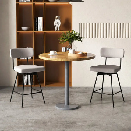 25 Inch 2-Piece Modern Upholstered Bar Stools with Back Costway