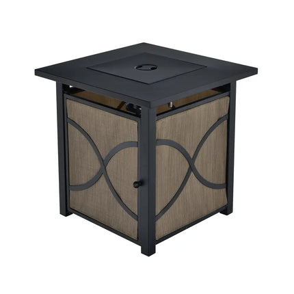 25 Inch 40000 BTU Propane Fire Pit Table with Lid and Fire Glass - Multicolor - Fire Pit Tables