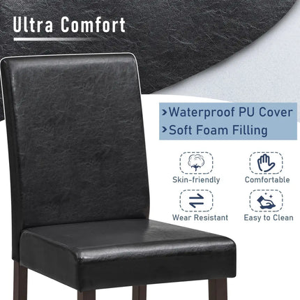 25 Inch Counter Height Set of 2 Bar Stools-Black Costway