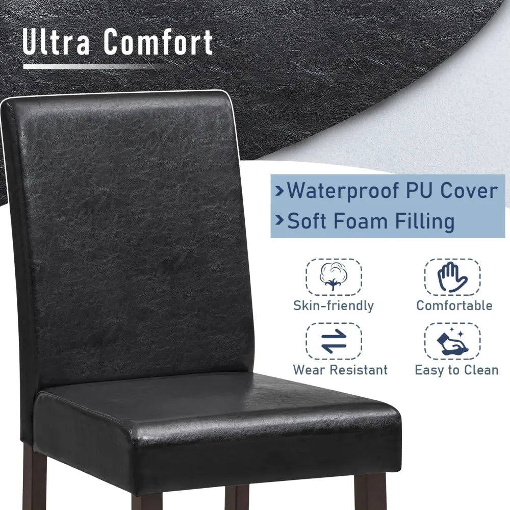 25 Inch Counter Height Set of 2 Bar Stools-Black Costway