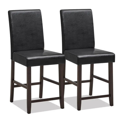 25 Inch Counter Height Set of 2 Bar Stools-Black Costway