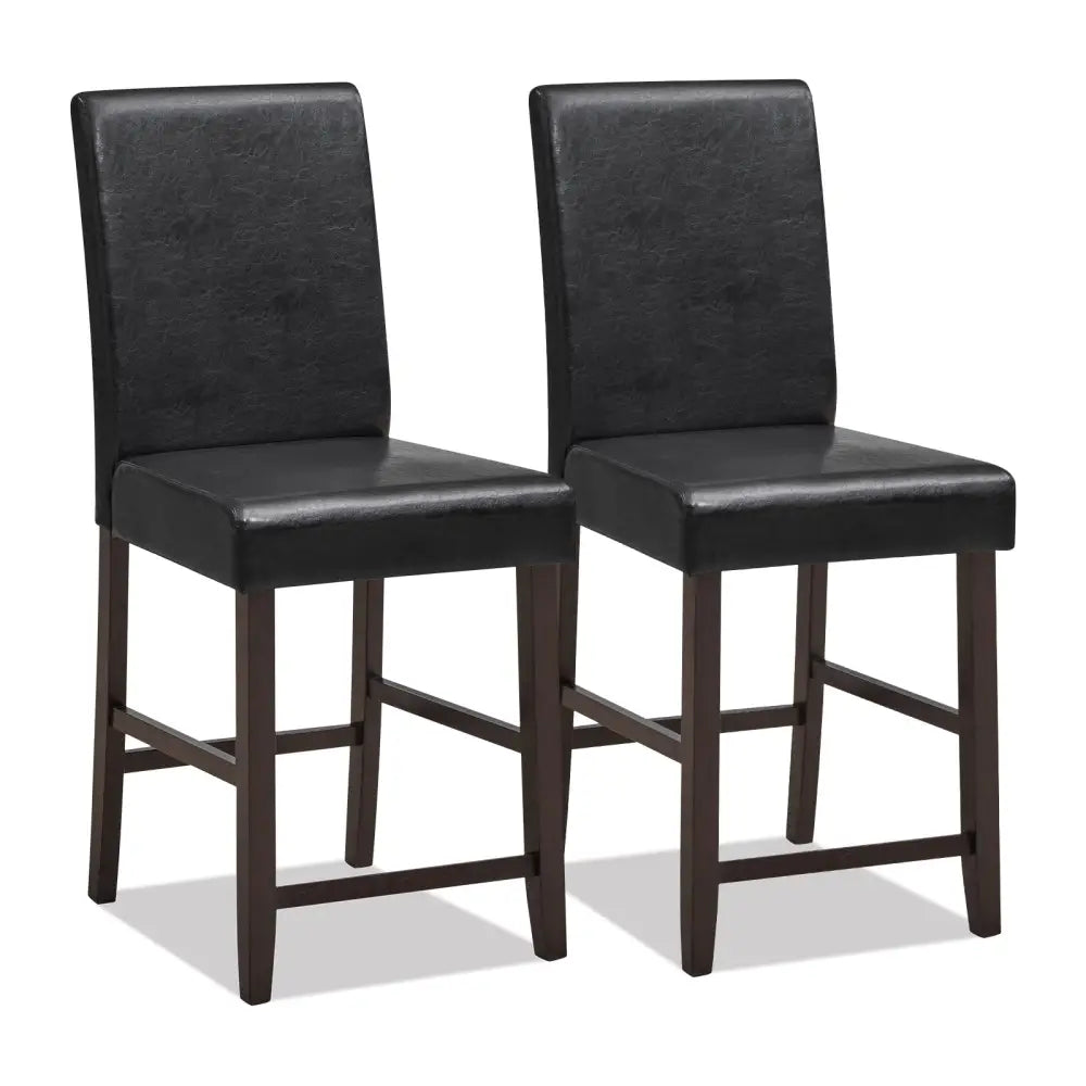 25 Inch Counter Height Set of 2 Bar Stools-Black Costway