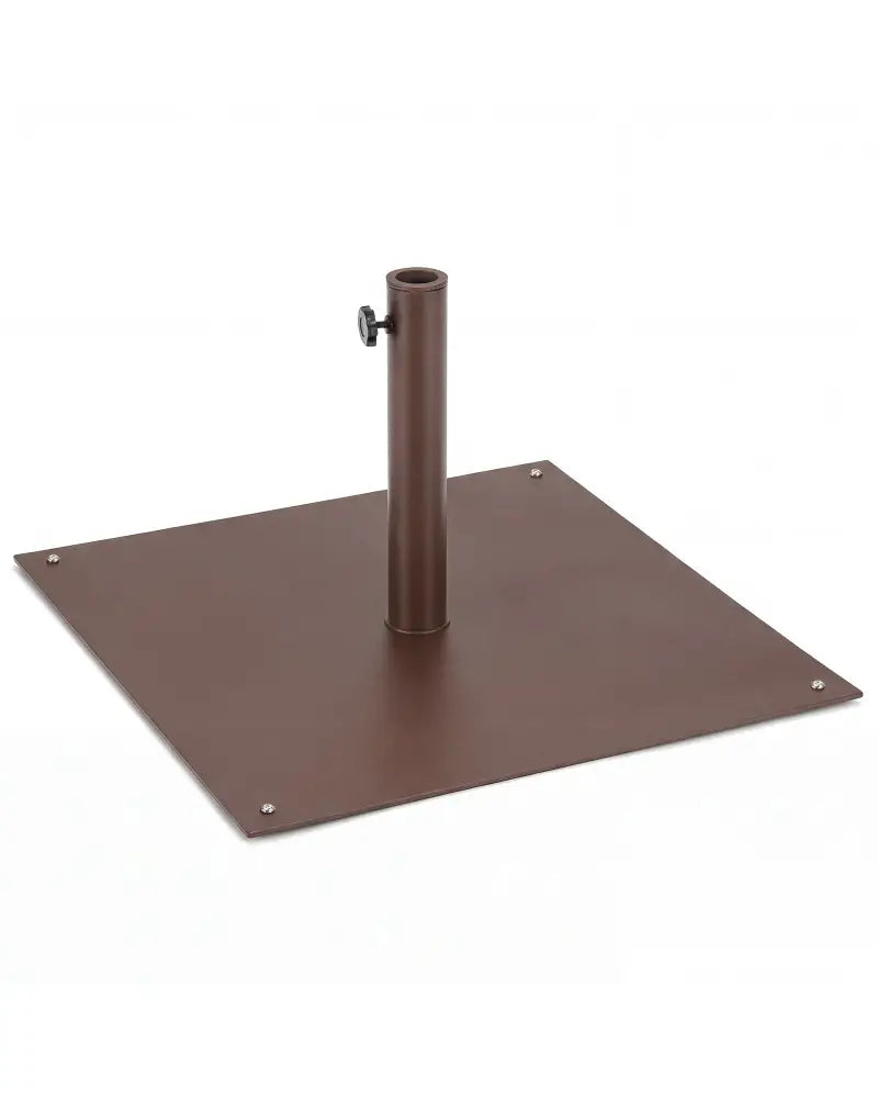 25 Inch Square Patio Umbrella Base 42 LBS Weighted-Brown - Brown - Outdoor Umbrella Bases