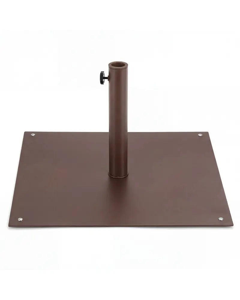 25 Inch Square Patio Umbrella Base 42 LBS Weighted-Brown - Brown - Outdoor Umbrella Bases