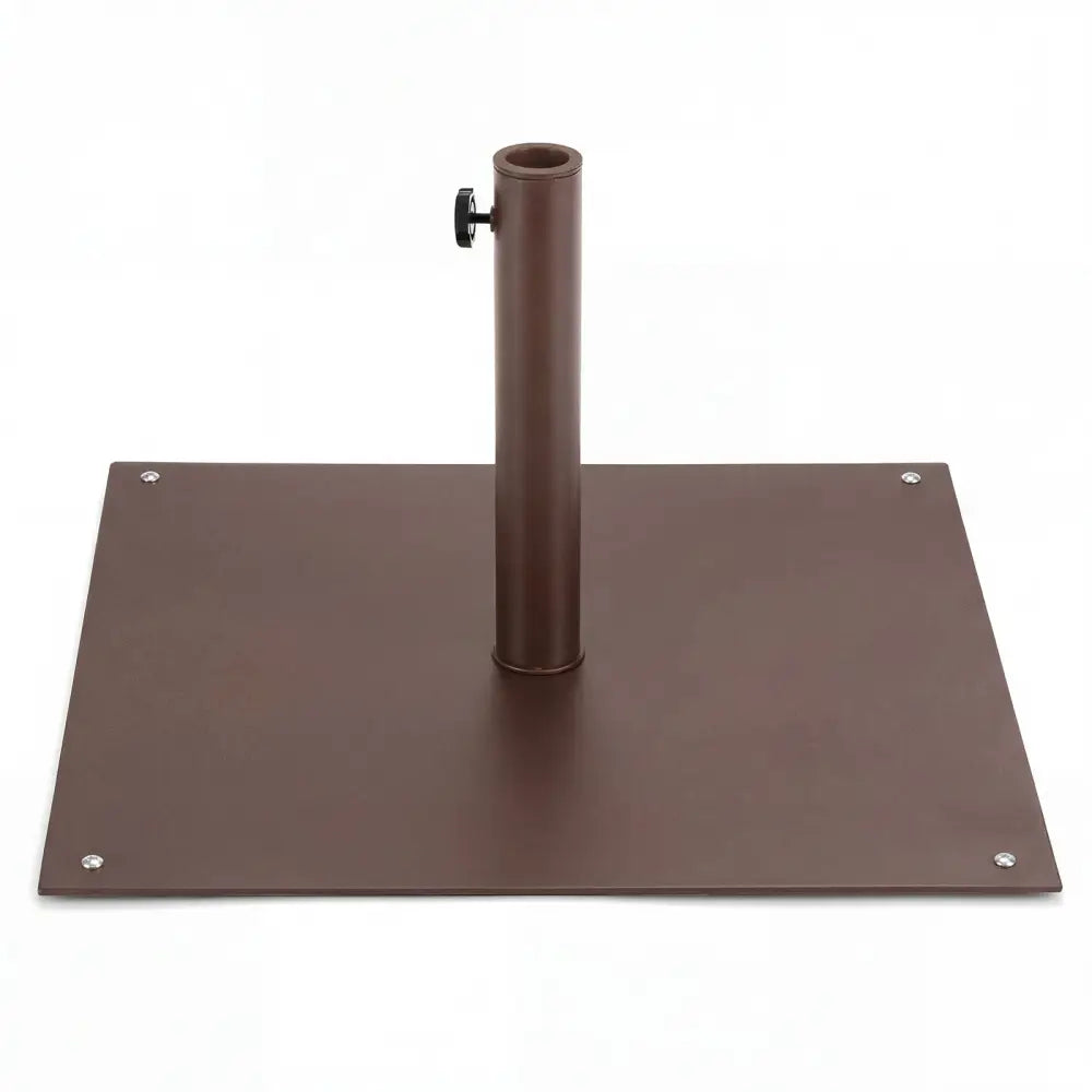 25 Inch Square Patio Umbrella Base 42 LBS Weighted-Brown - Brown - Outdoor Umbrella Bases