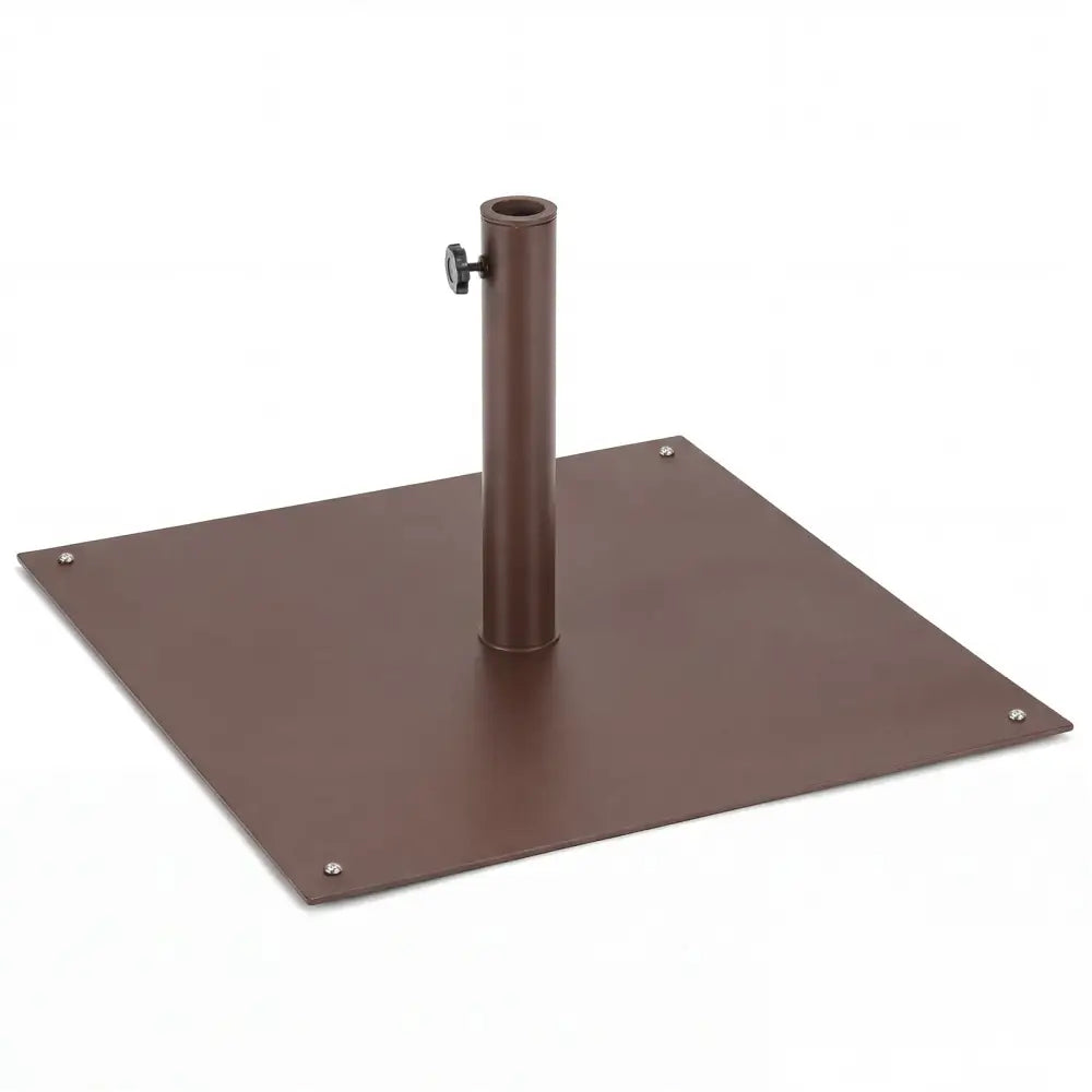 25 Inch Square Patio Umbrella Base 42 LBS Weighted-Brown - Brown - Outdoor Umbrella Bases
