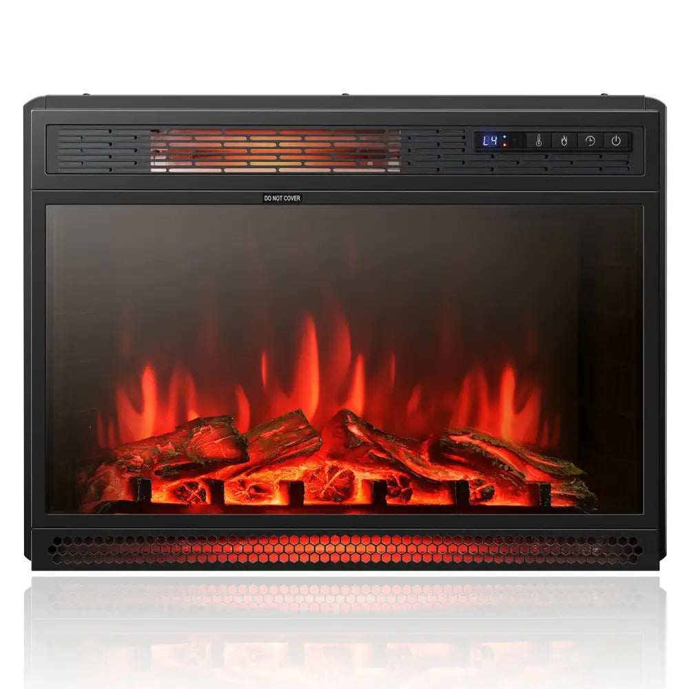 25 Inches Recessed Electric Heater - Black - Fireplaces