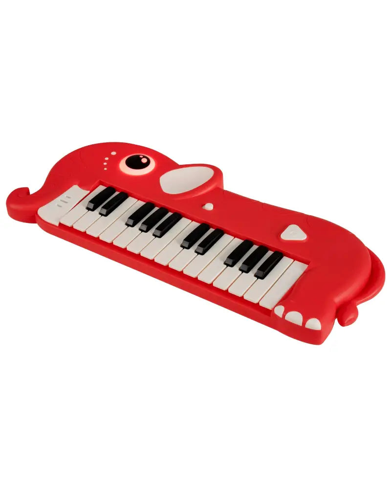 25-Key Kids Piano Keyboard Elephant Shape Toy Digital Piano with Built-in Music and Light-Red - Red - Pianos & Keyboards