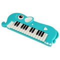 25-Key Kids Piano Keyboard Elephant Shape Toy Digital Piano with Built-in Music and Light-Blue - Blue - Pianos &