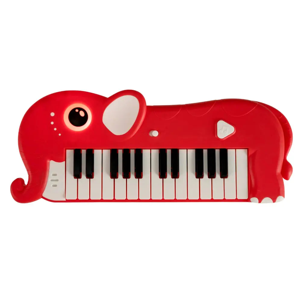 25-Key Kids Piano Keyboard Elephant Shape Toy Digital Piano with Built-in Music and Light-Red - Red - Pianos & Keyboards