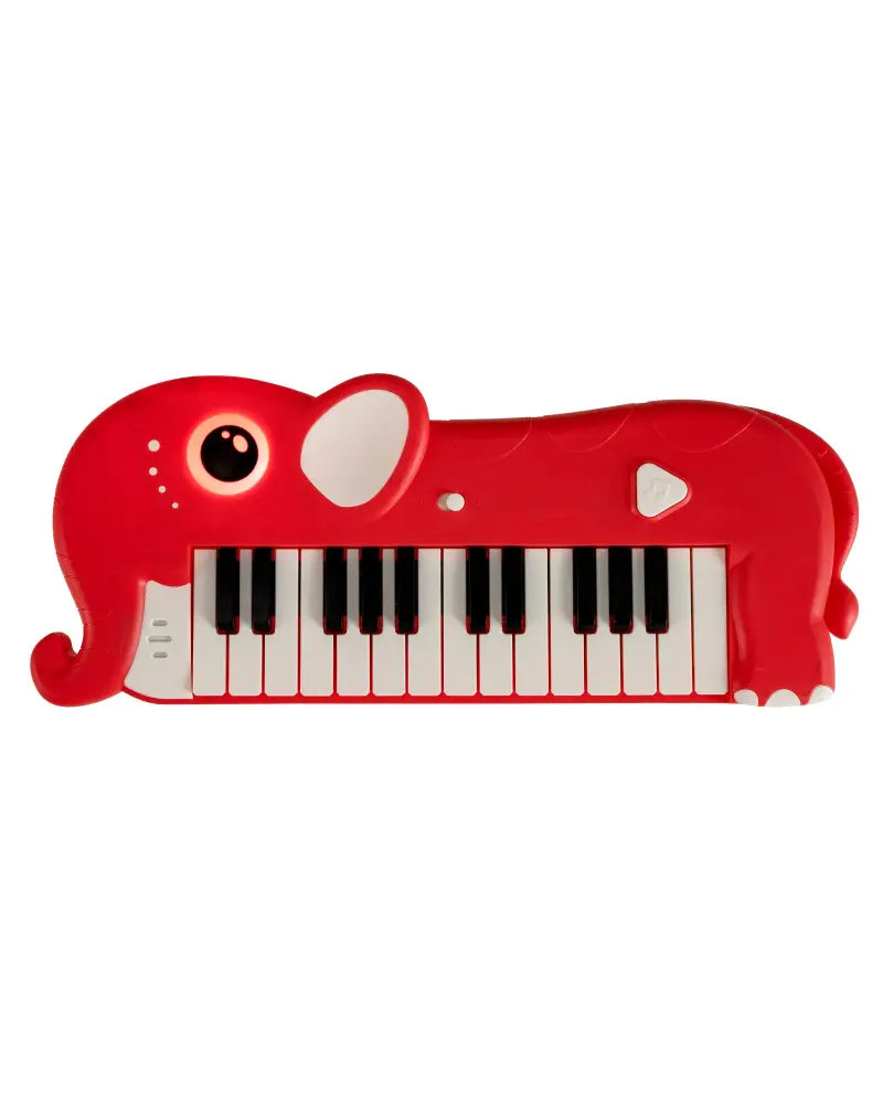 25-Key Kids Piano Keyboard Elephant Shape Toy Digital Piano with Built-in Music and Light-Red - Red - Pianos & Keyboards