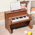 25 Keys Kids Piano Keyboard with Adjustable Speed and Teaching Mode-Brown - Brown - Pianos & Keyboards