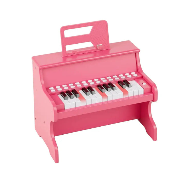 25 Keys Kids Piano Keyboard with Adjustable Speed and Teaching Mode - Pink - Oasis Home Essentials
